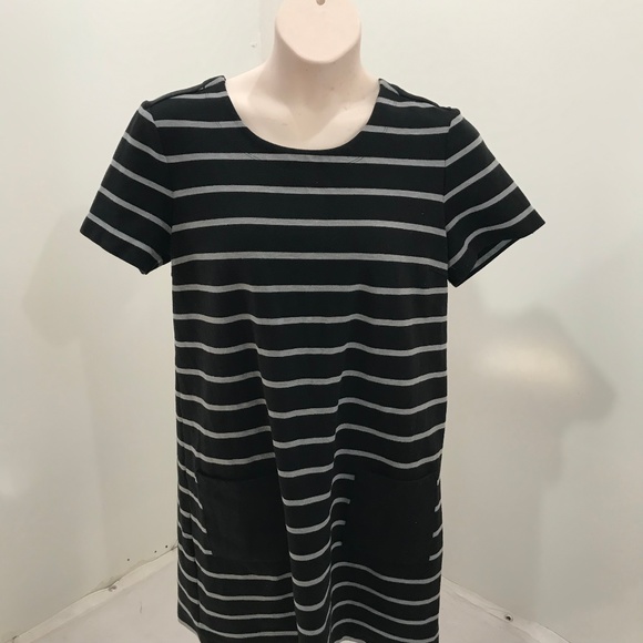 GAP Other - GAP XL Shift Dress Black Gray Stripe Knit Stretch